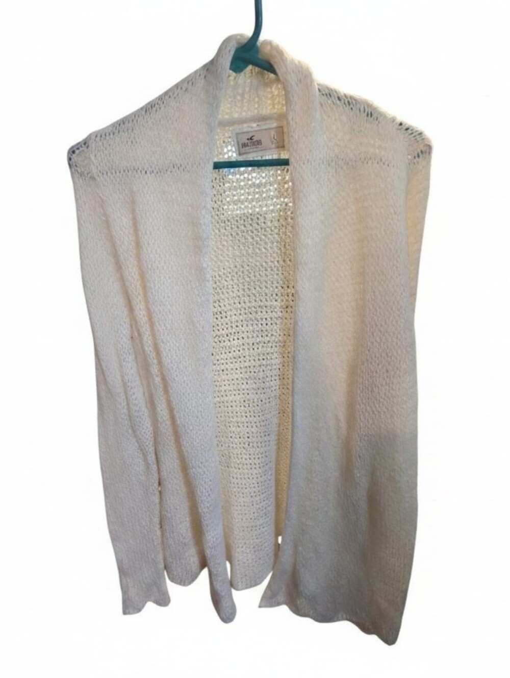 Hollister Cream Open-Front Knit Vest